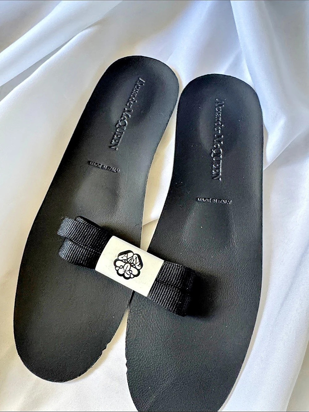 Black shoe soles with shoelaces